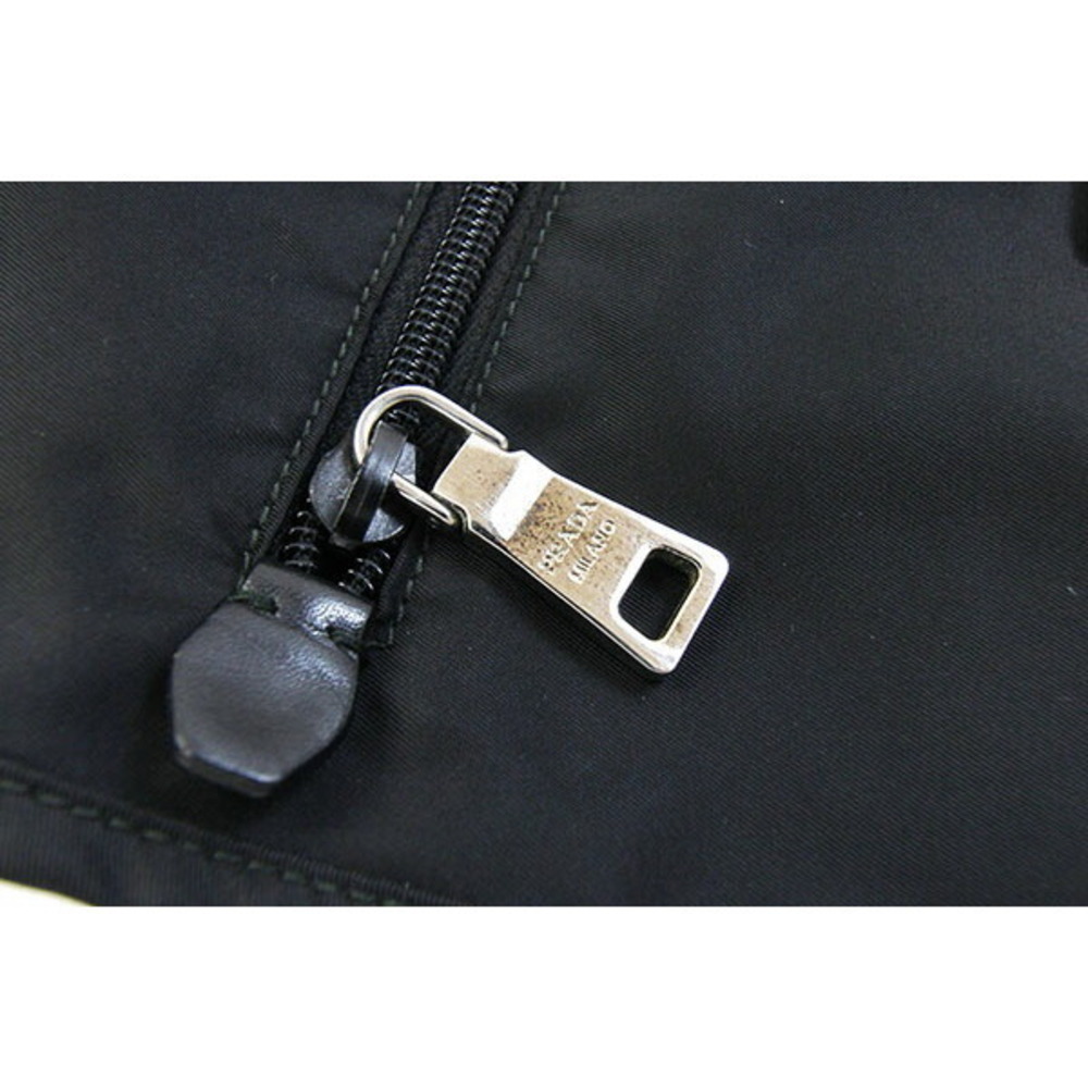Prada Shoulder Bag Black Nylon Leather Crossbody Messenger Logo - Picture 9 of 10
